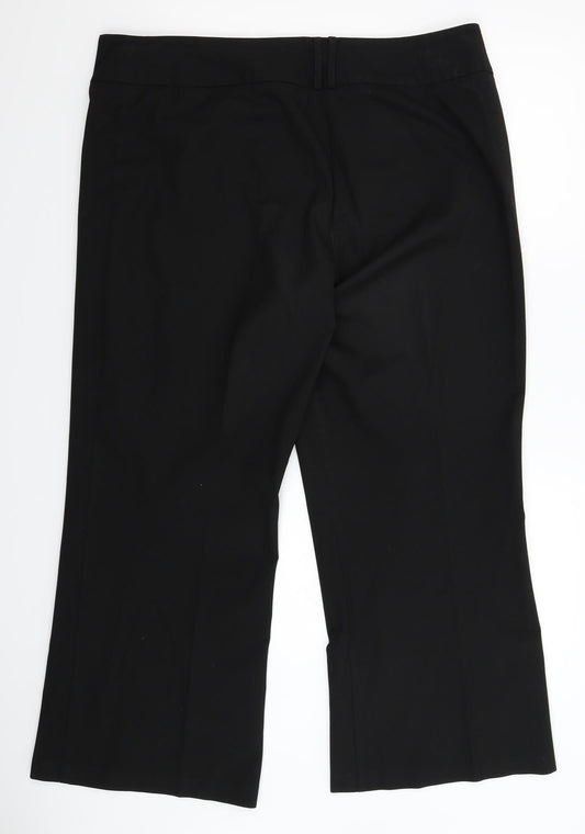 Womens UK Size 18 South Regular Fit Black Trousers