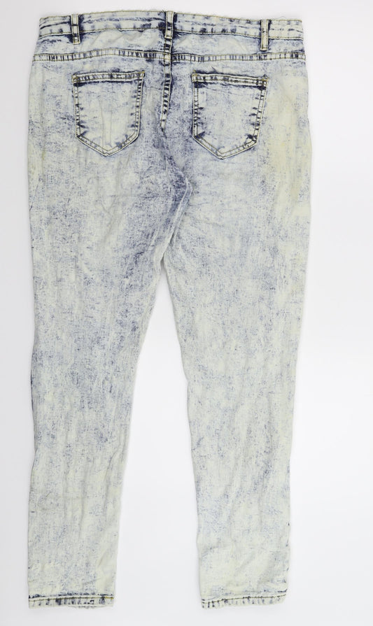 Womens UK Size L Preworn Regular Fit Skinny Blue Jeans