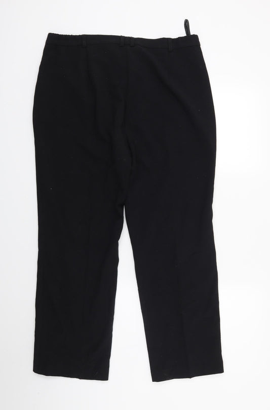 Womens UK Size 14 Marks and Spencer Regular Fit Black Trousers