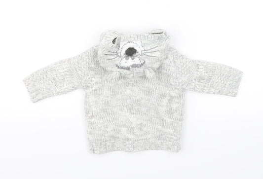George Baby Grey Pullover Jumper Size 3-6 Months - Tigger
