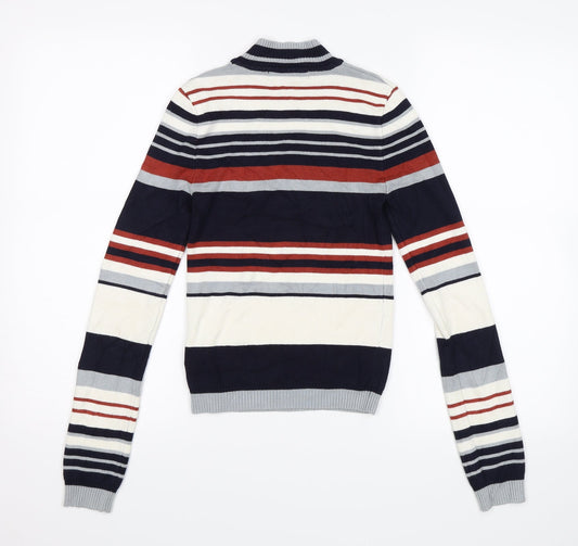 FOREVER 21 Womens White Striped Pullover Jumper Size S