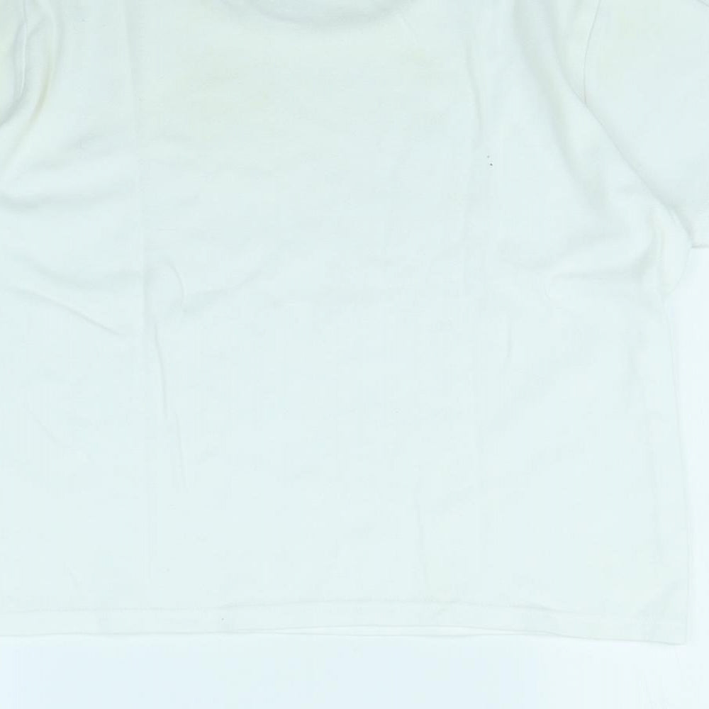 EWM Womens White Cropped T-Shirt Size M