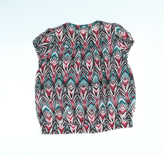 Epilogue Womens Multicoloured Striped Basic Button-Up Size 16