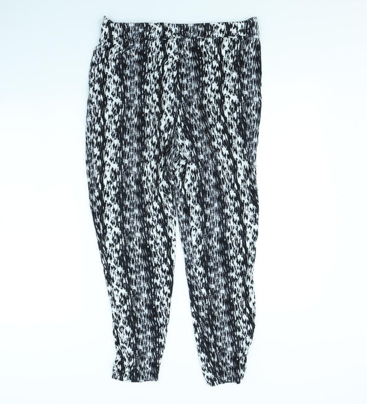 Classic Womens Black Striped Trousers Size 12 L30 in