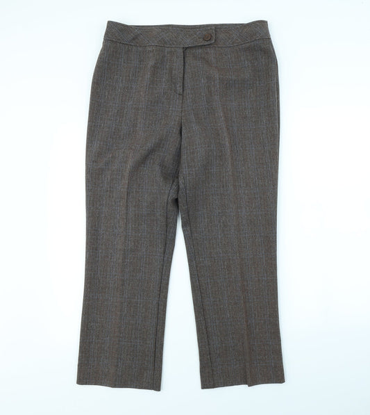Womens UK Size 14 Mia Moda Regular Fit Brown Trousers