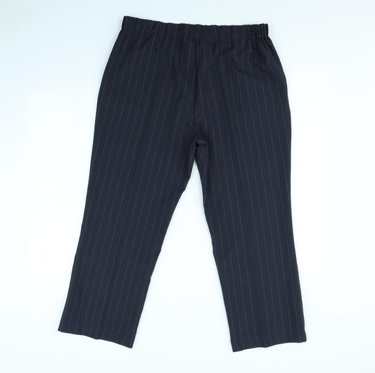 Womens UK Size 14 straight Leg Regular Fit Blue Trousers