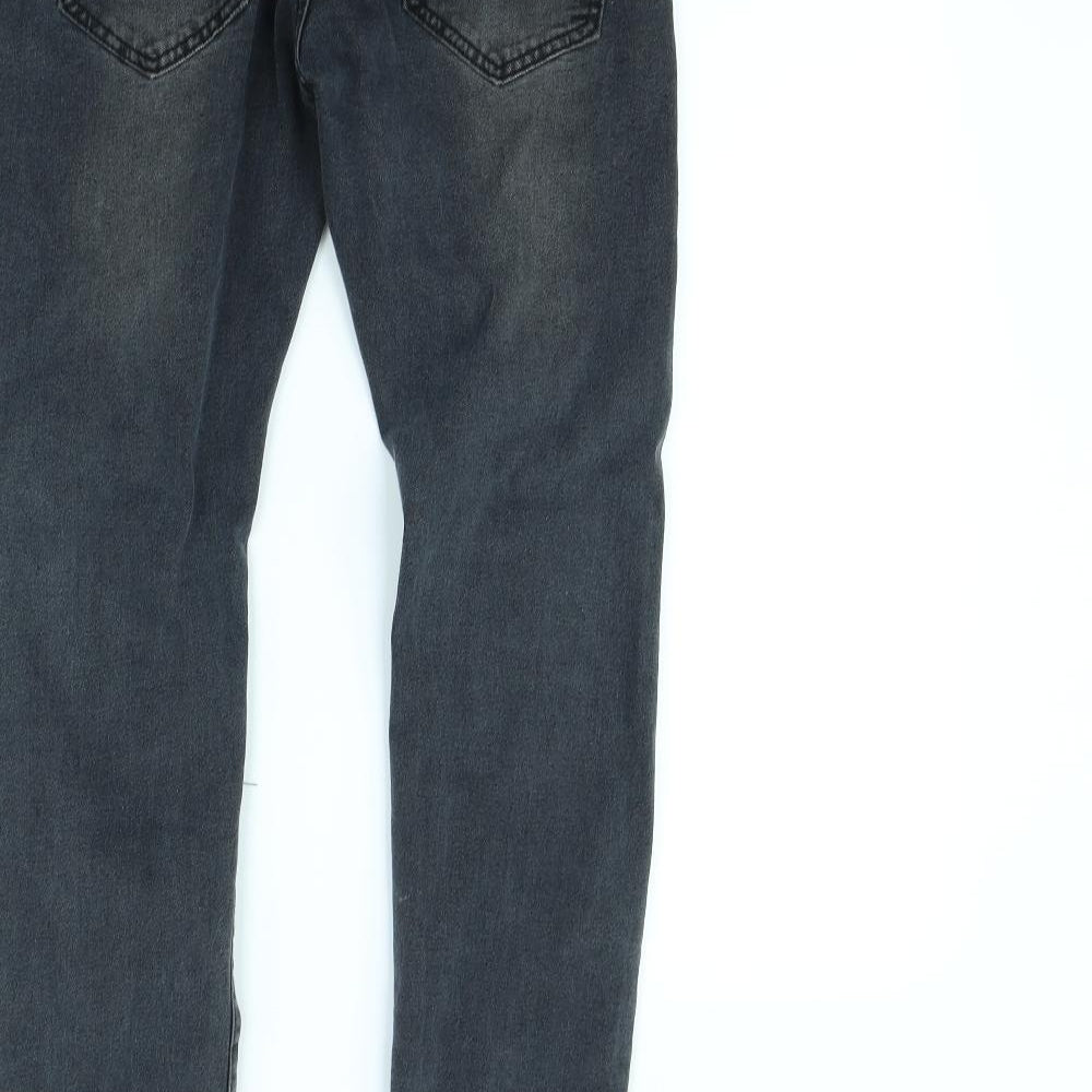 Mens UK Size 32 in Preworn Regular Fit Straight Grey Jeans