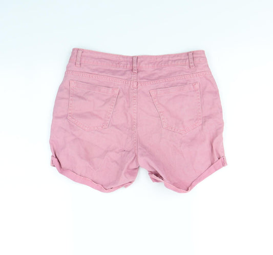 Denim & Co. Womens Pink Cut-Off Shorts Size 8