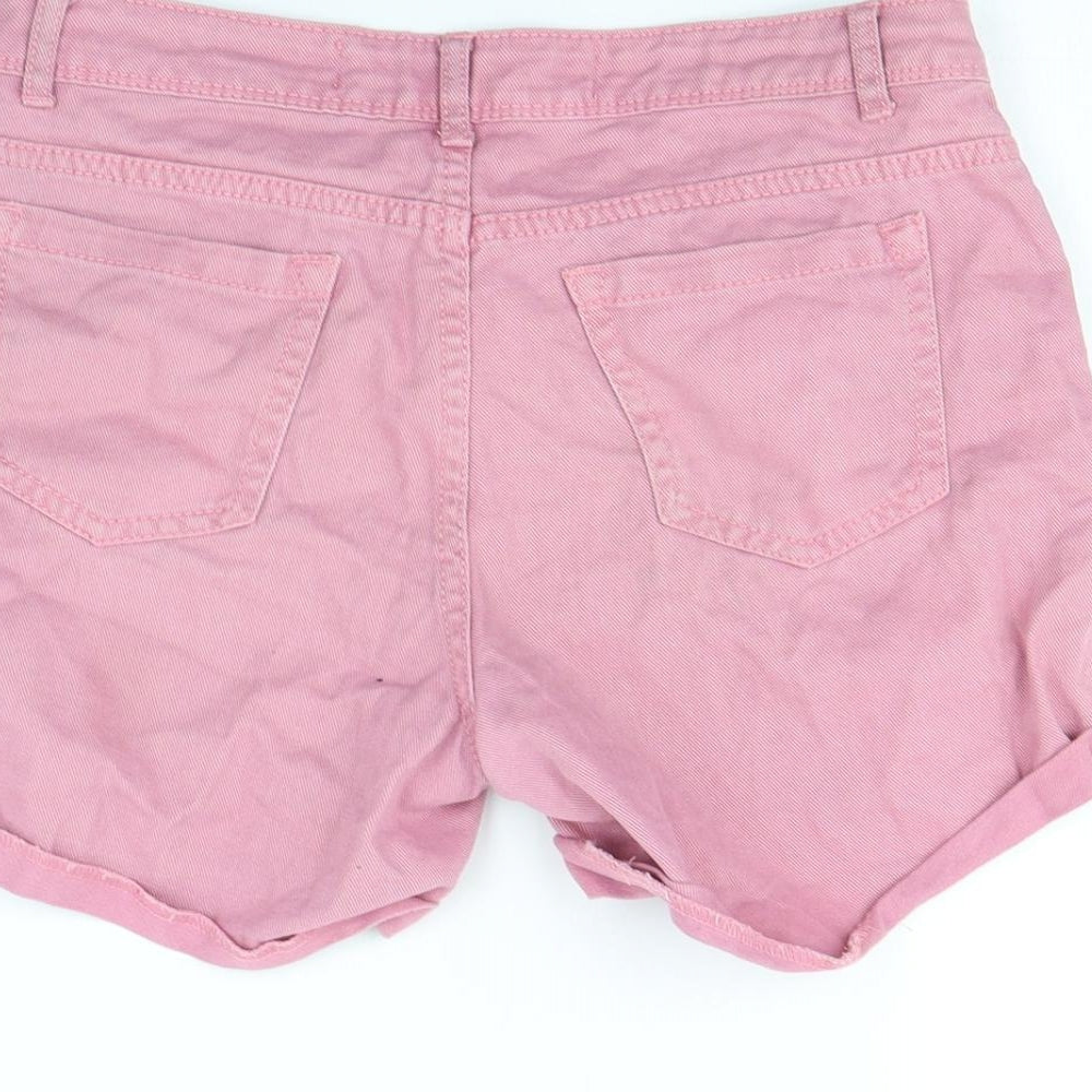 Denim & Co. Womens Pink Cut-Off Shorts Size 8