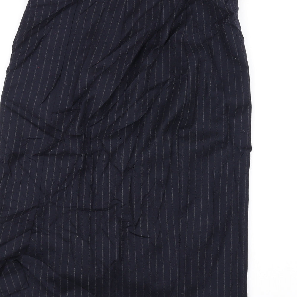Marks and Spencer Womens Blue Striped A-Line Skirt Size 12
