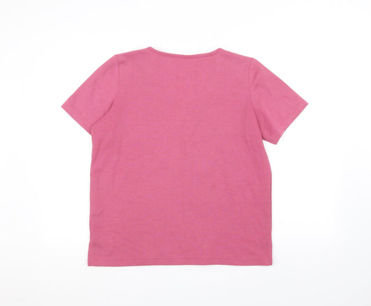Womens UK Size S BM casual Pink Basic T-Shirt