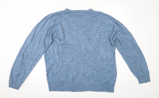Blue Harbour Mens Blue Knit Pullover Jumper Size L