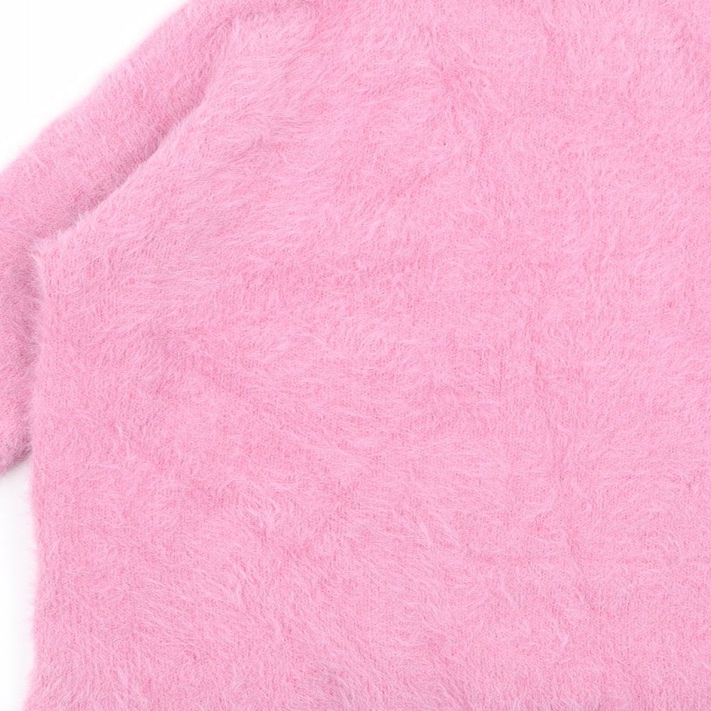 Preworn Girls Pink Rayon Pullover Jumper Size 9 Years