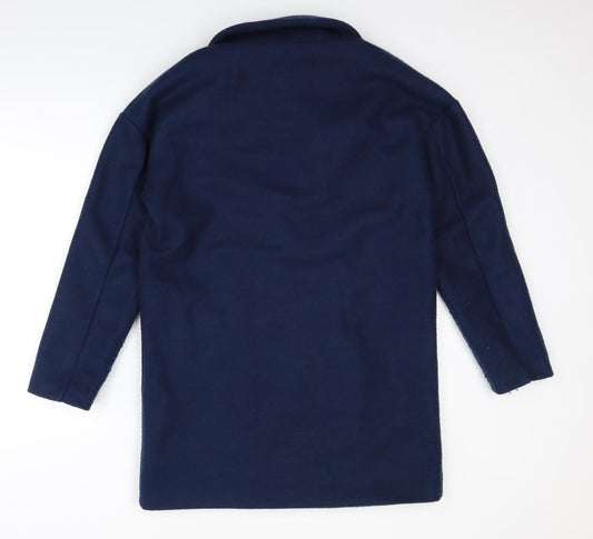 Made in Italy Womens Blue Jacket Coat Size 8