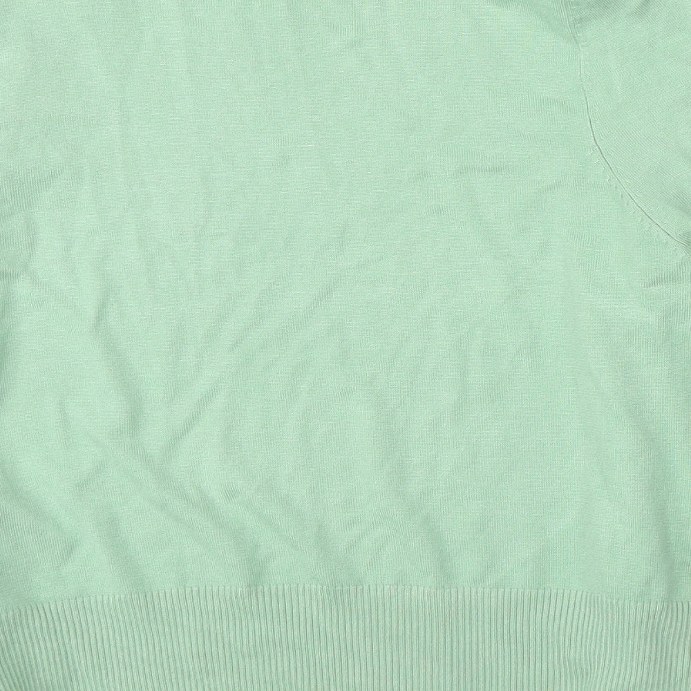 Womens UK Size 12 BASSINI Green Basic Button-Up