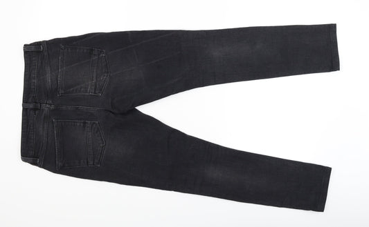 Mens UK Size 29 in Quality Goods Slim Fit Tapered Black Jeans