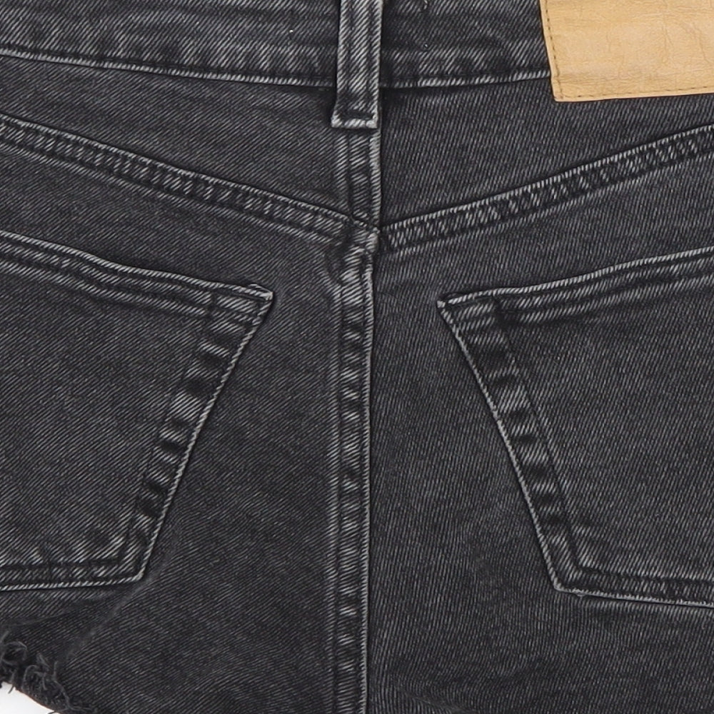 H&M Womens Black Denim Hot Pants Shorts Size 34