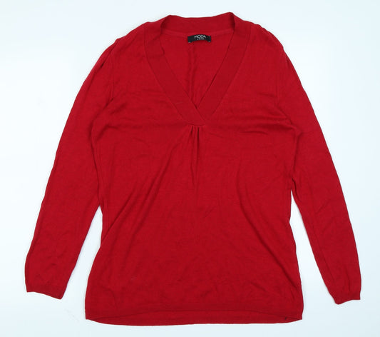 Moda Womens Red Pullover Jumper Size 12