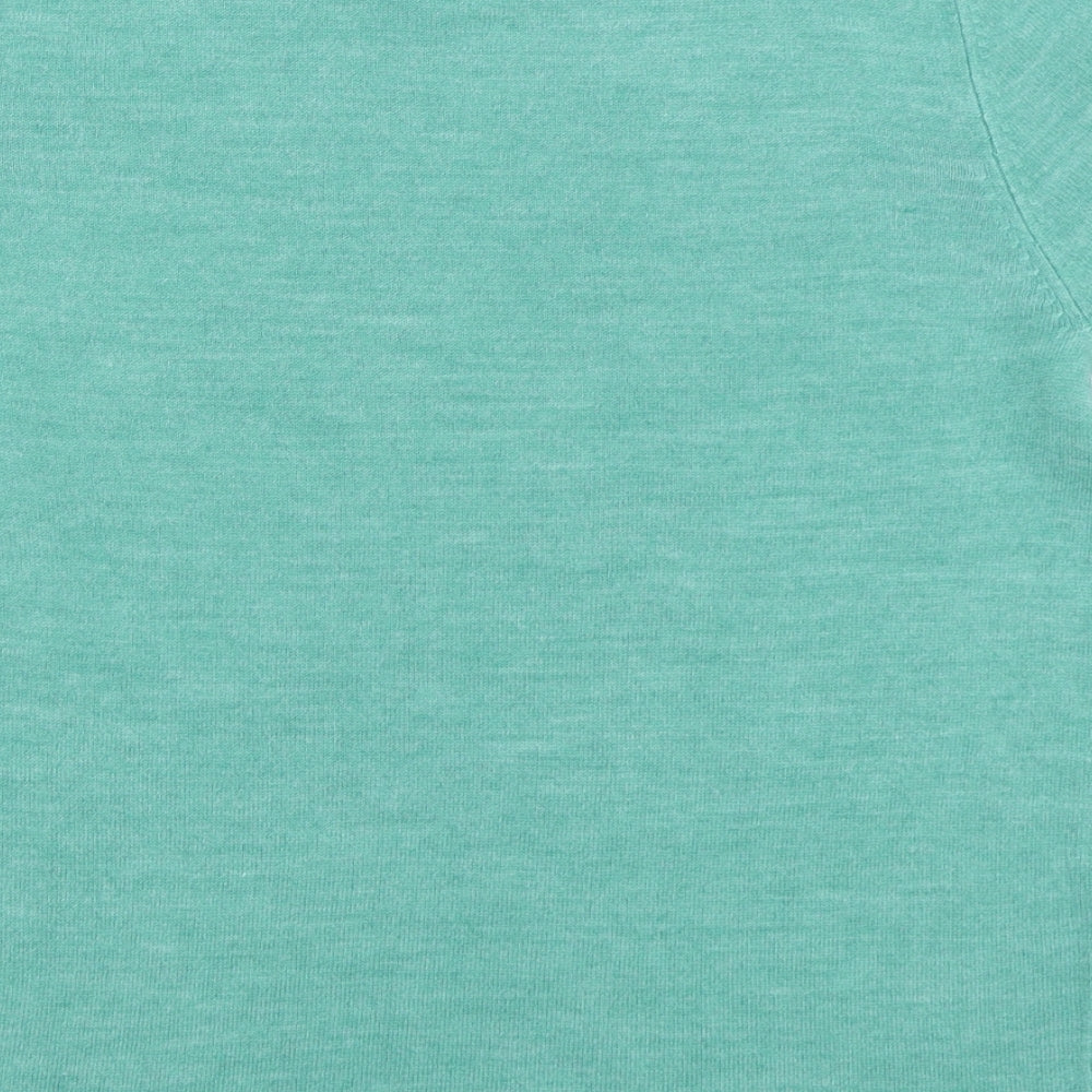 Papaya Womens Green Knit Basic T-Shirt Size 14