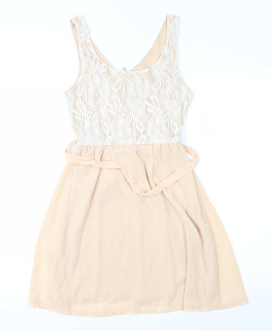 Additional front view of Club L women’s pink fit & flare, size UK 8