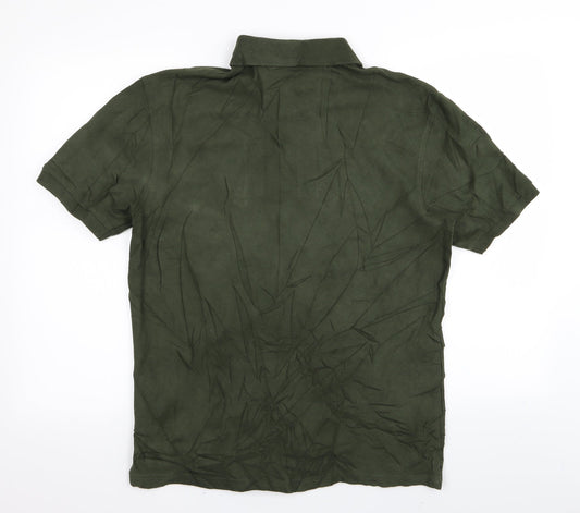 M&S Mens Green Polo Size S