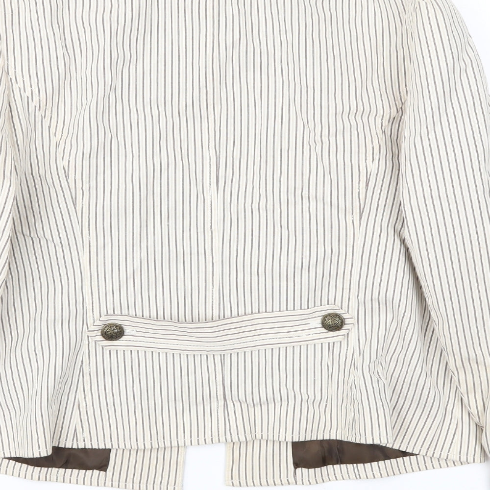 CC Womens Grey Striped Jacket Blazer Size 14