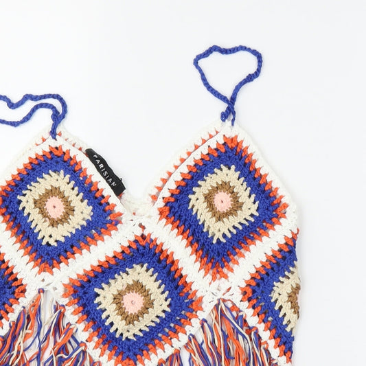 Parisian Womens Multicoloured Geometric Camisole Blouse Size M - Cropped