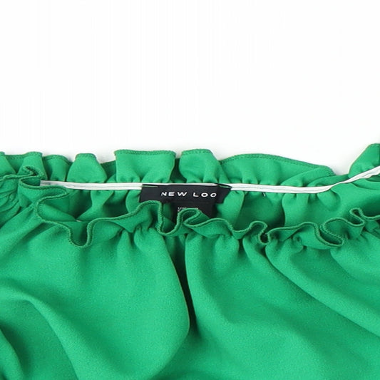 Womens UK Size 8 New Look Green Cropped Blouse