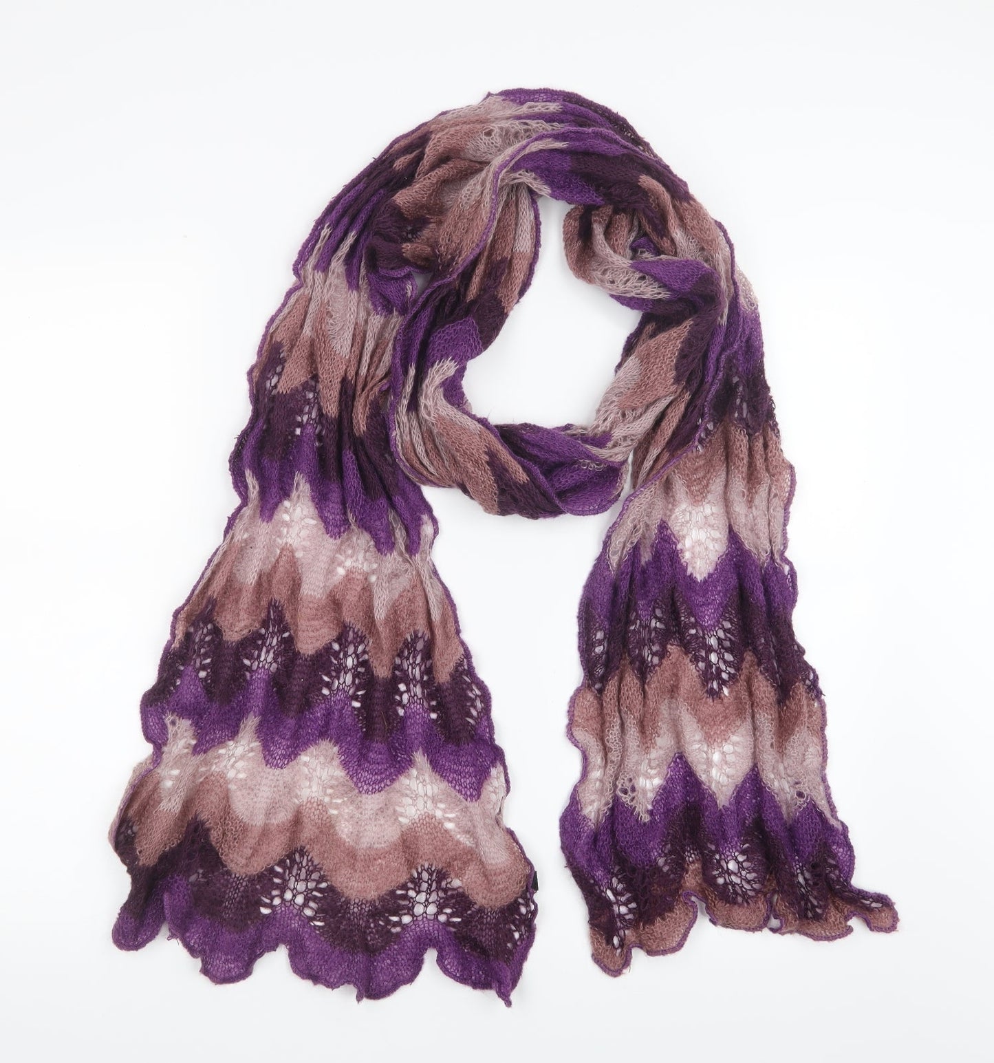 Preworn Womens Purple Knit Scarf