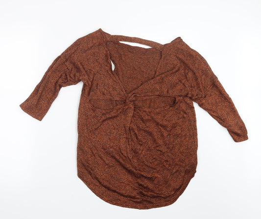 Miss Selfridge Womens Orange Basic T-Shirt Size 8