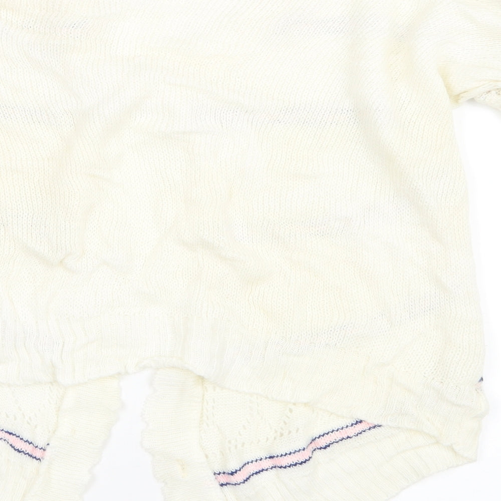 Glen Womens Ivory Knit Cardigan Jumper Size M