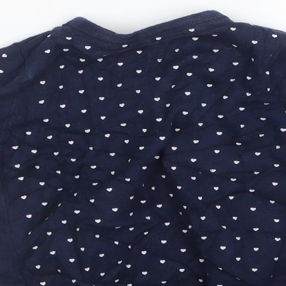 Young Dimension Girls Blue Geometric Knit Cardigan Jumper Size 18-24 Months - Heart Print