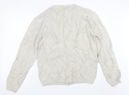 BHS Mens Beige Knit Pullover Jumper Size M