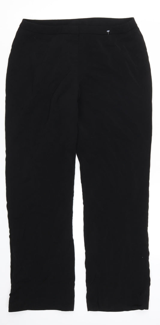 Womens UK Size 14 AMARANTO Regular Fit Black Trousers