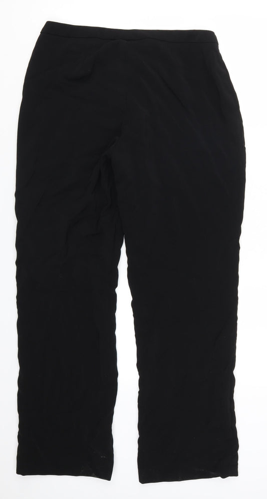 AMARANTO Womens Black Trousers Size 14 L29 in
