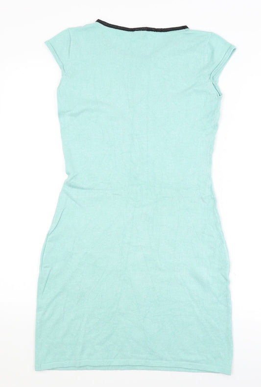 2 Elles Womens Blue Pencil Dress Size S