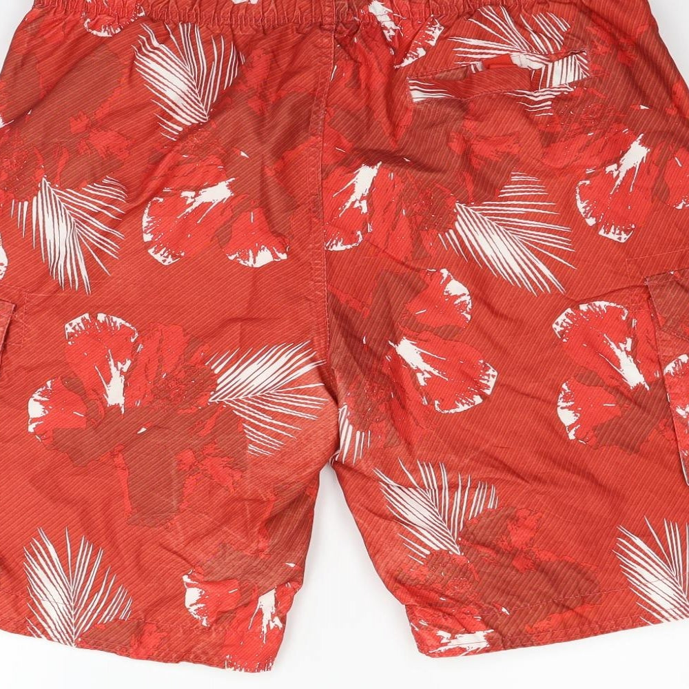 Cedar Wood State Mens Red Geometric Sweat Shorts Size L