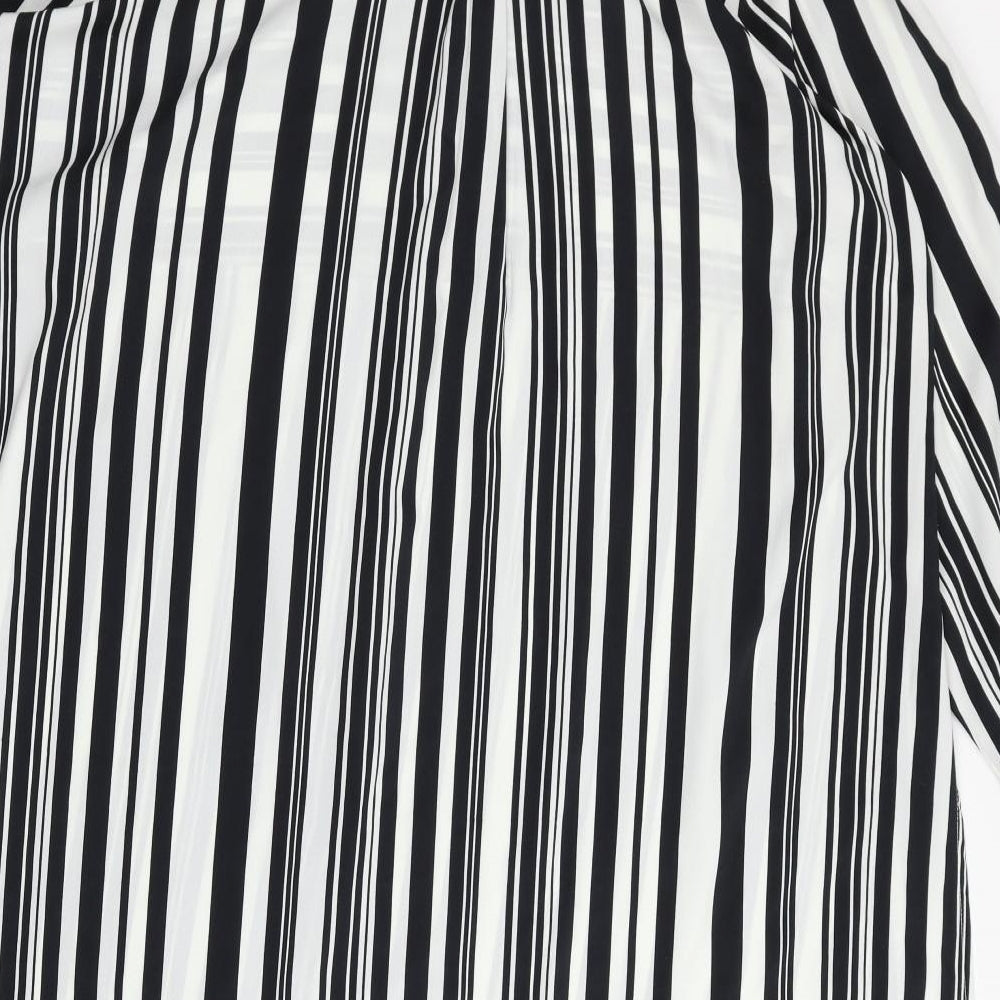 Topshop Womens White Striped T-Shirt Dress