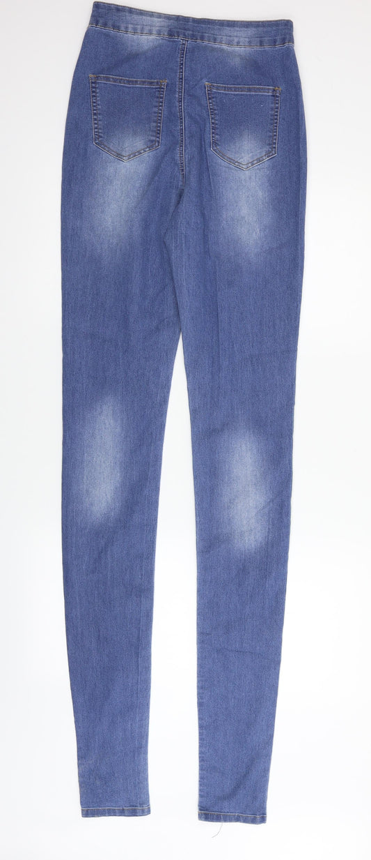 Boohoo Womens Blue Skinny Jeans Size 10 L38.5 in