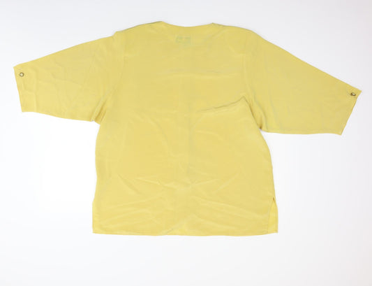 Hamells Womens Yellow Basic Blouse Size 16