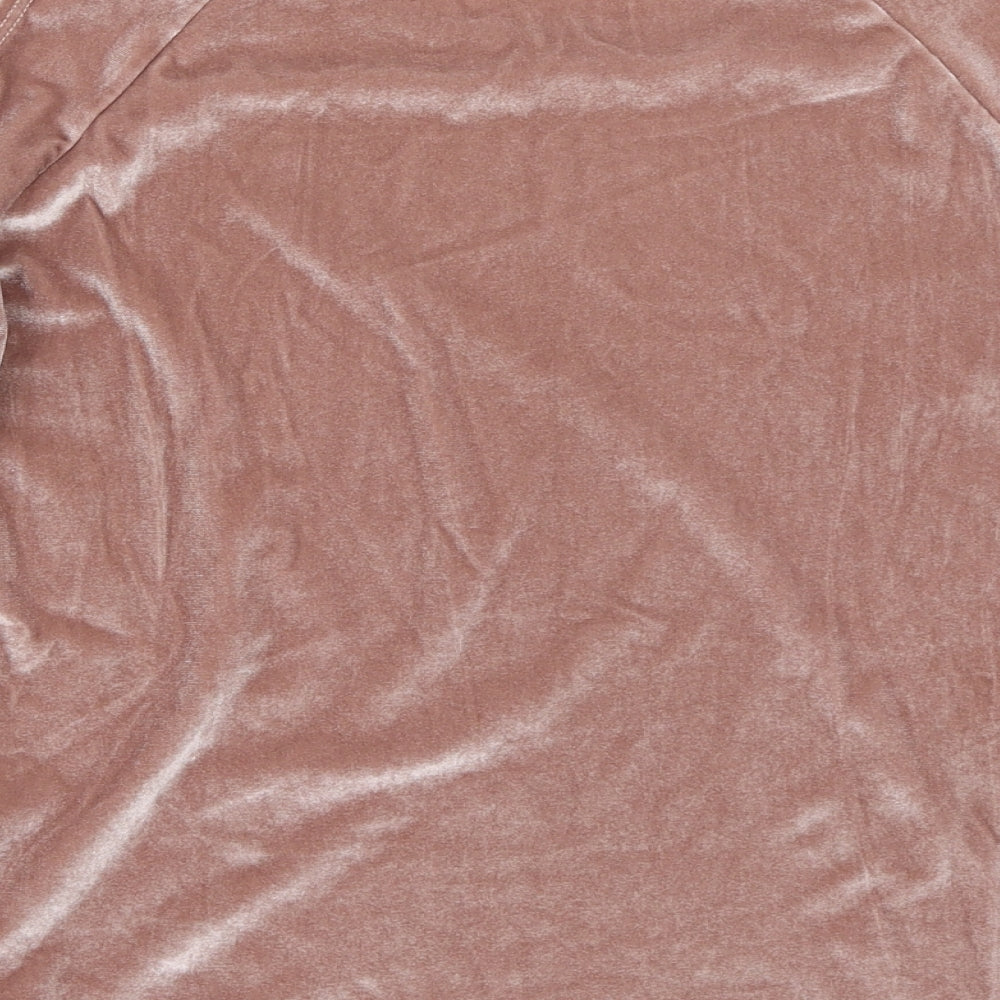 Papaya Womens Pink Basic T-Shirt Size 10