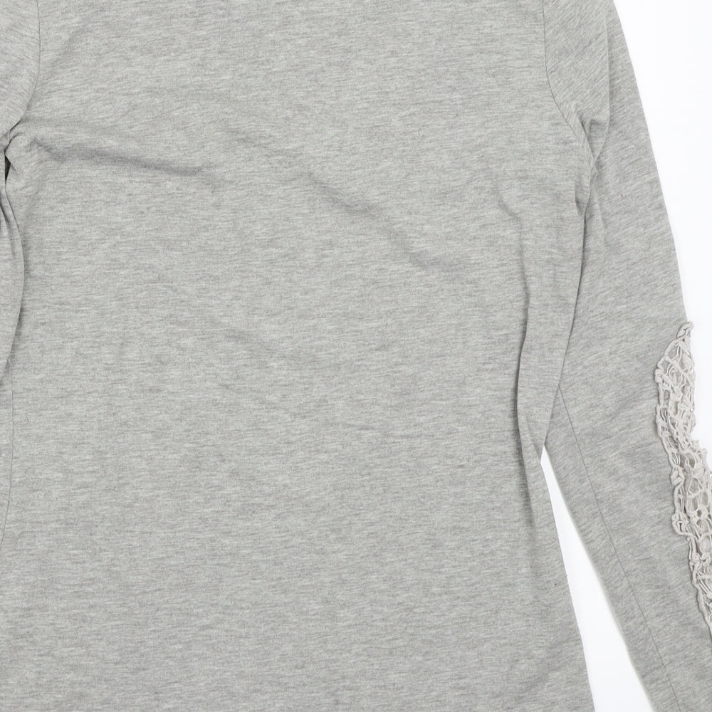 Womens UK Size S Zanzea Grey Basic T-Shirt