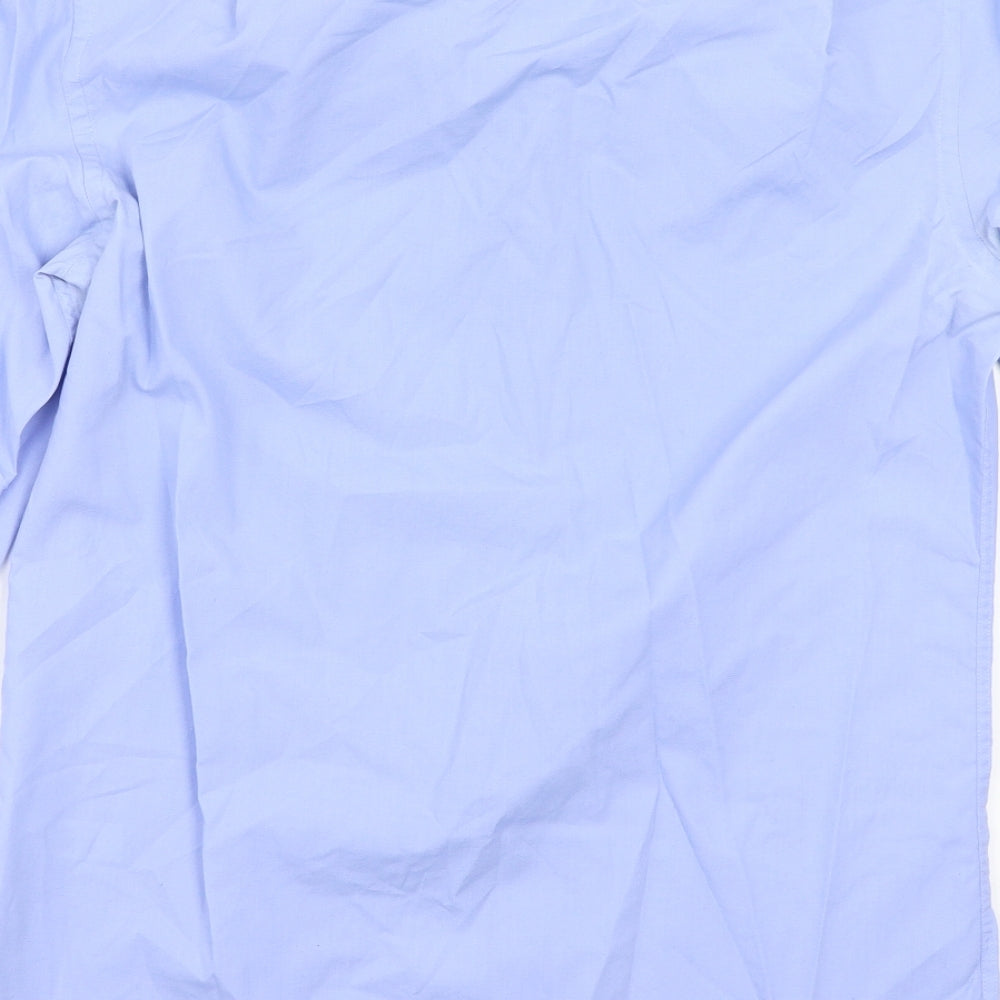 George Mens Blue Button-Up Size 15