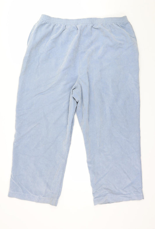 Alfred Dunner Womens Black Corduroy Trousers Size 18 L25 in