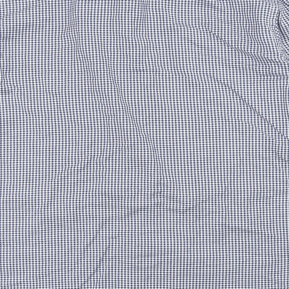 Mens UK Size L Marks and Spencer Blue Button-Up Long Sleeve Casual Shirt