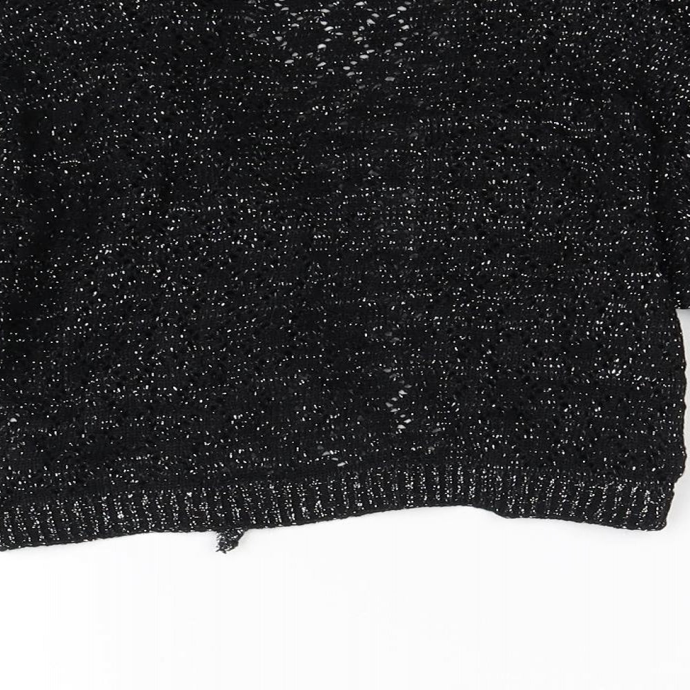 Papaya Womens Black Knit Wrap Jumper Size M