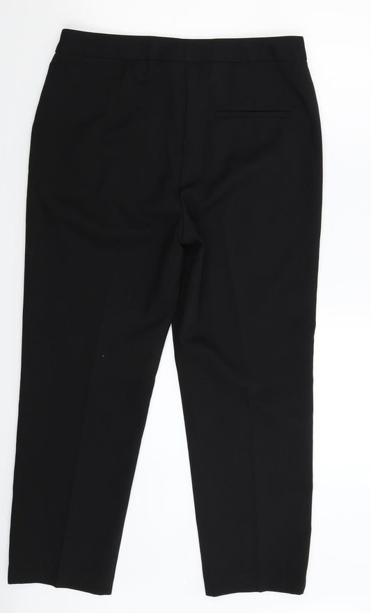 Womens UK Size 12 Papaya Regular Fit Dress Pants Black Trousers