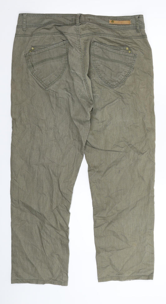 Womens UK Size 33 in Soyaconcept Regular Fit Straight Green Jeans