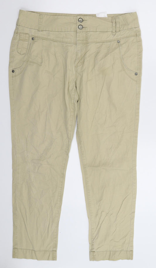 Womens UK Size 34 in Only Regular Fit Beige Trousers