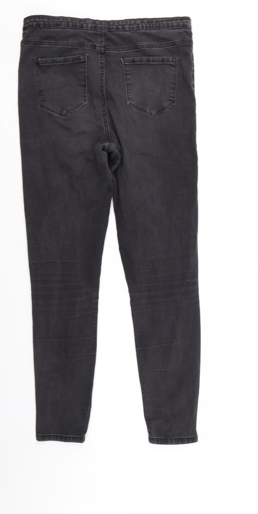 Denim & Co. Womens Black Denim Tapered Jeans Size 16 L29 in